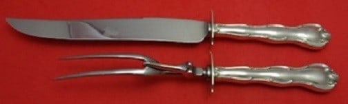 Gorham Rondo Sterling Silver 2-Piece Roast Carving Set: Gorham Rondo Sterling Silver 2-Piece Roast Carving Set This exquisite 2-piece roast carving set from Gorham features the elegant Rondo pattern, crafted from high-quality sterling silver. The set inclu