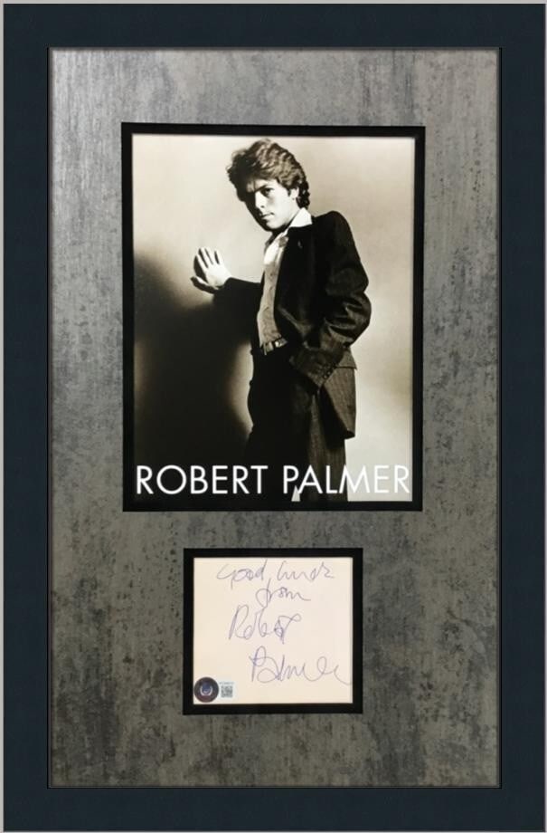 Robert Palmer Signed Photograph Cut Card Custom Framed Beckett Authenticated (1 of 8)