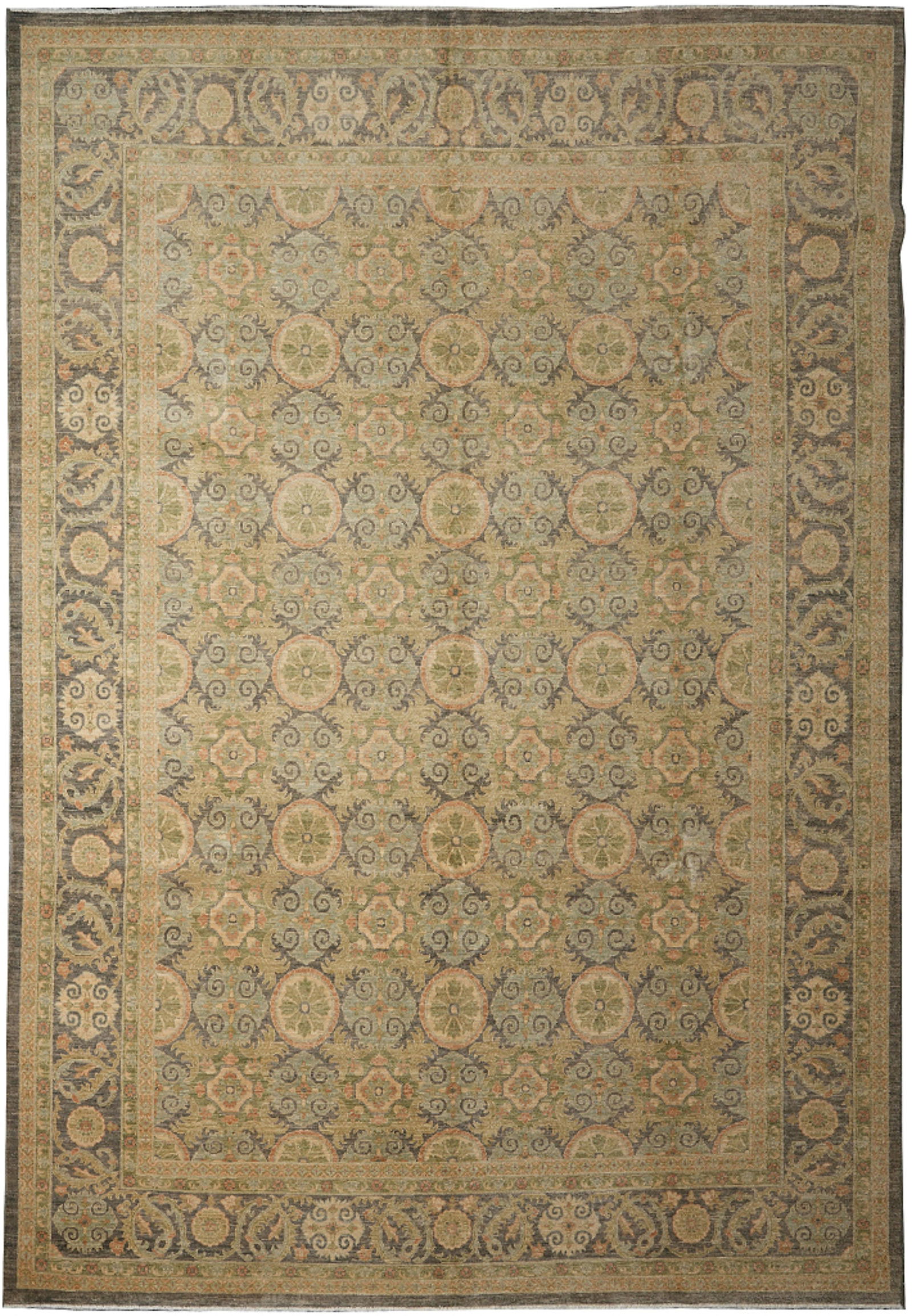 Handmade Chobi Peshawar Carpet 9 x 12.4 Autumn Colors Wool: Handmade Chobi Peshawar Carpet 9 x 12.4 Autumn Colors Wool Free continental US Shipping Transform your space with this exquisite handmade Chobi Peshawar carpet, perfect for adding warmth and sophistic