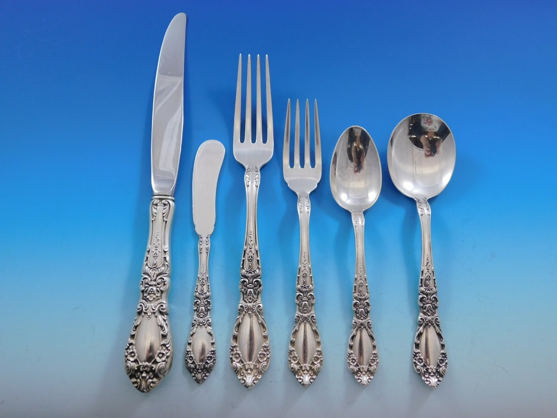 Alvin Prince Eugene Sterling Silver Flatware Set for 8 49 pcs (1 of 8)
