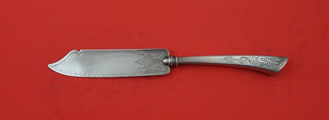 Gorham Angelo Sterling Silver Cheese Knife 8 Inch Bright-Cut Engraving (1 of 2)