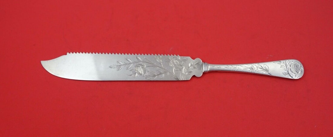 Gorham Jac Rose Sterling Silver Cake Saw Knife 10 1/4" Monogrammed (1 of 2)