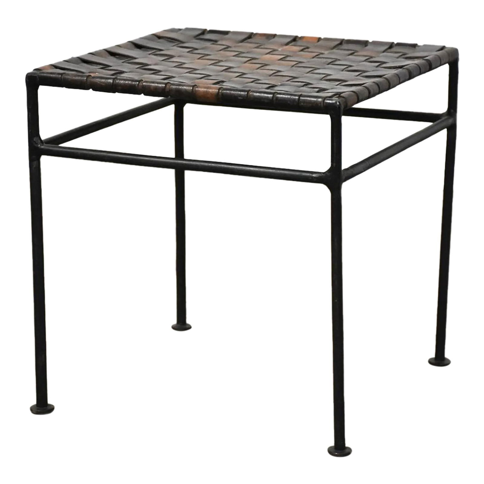Lila Swift Donald Monell Inspired Wrought Iron Leather End Table (1 of 5)
