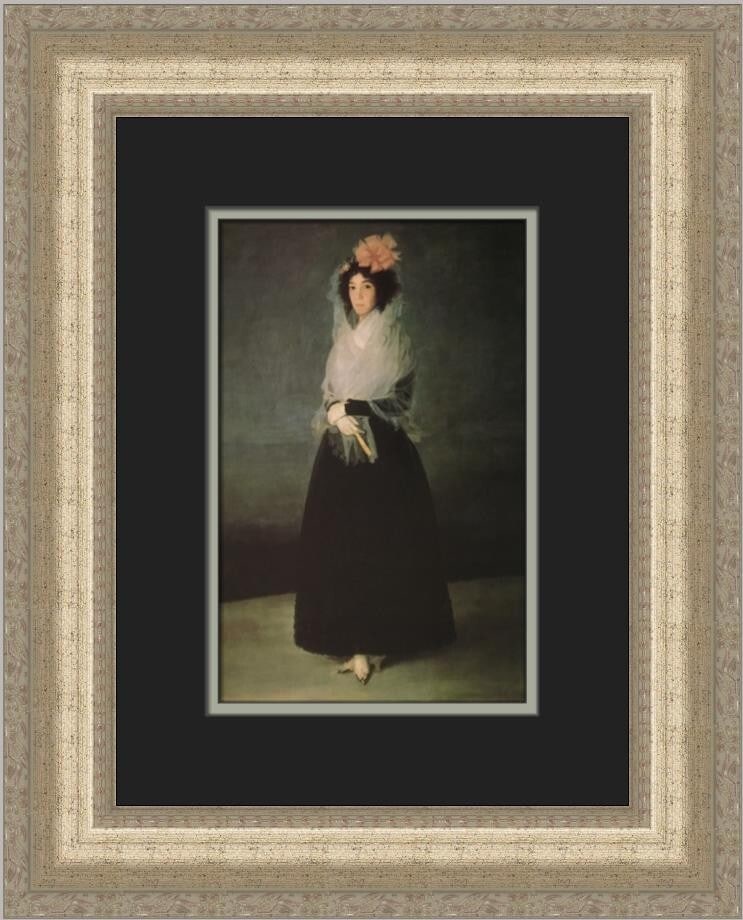 Francisco De Goya The Countess of Carpio Custom Framed Art Print: Francisco De Goya The Countess of Carpio Custom Framed Art Print This exquisite custom framed print features Francisco De Goya's masterpiece, "The Countess of Carpio." Measuring 18 in height and 15 in