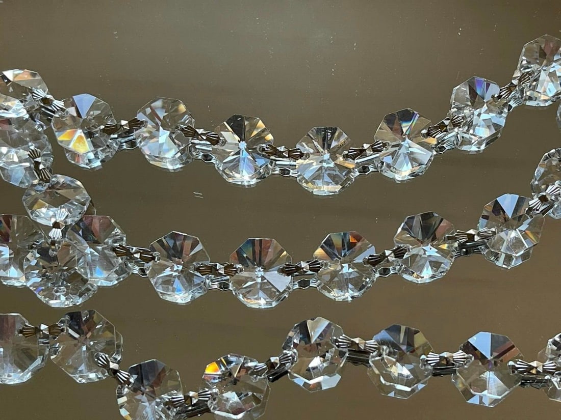 66 Feet K9 Crystal Bead Chain 14mm Wholesale Chandelier Parts Silver Connectors (1 of 5)