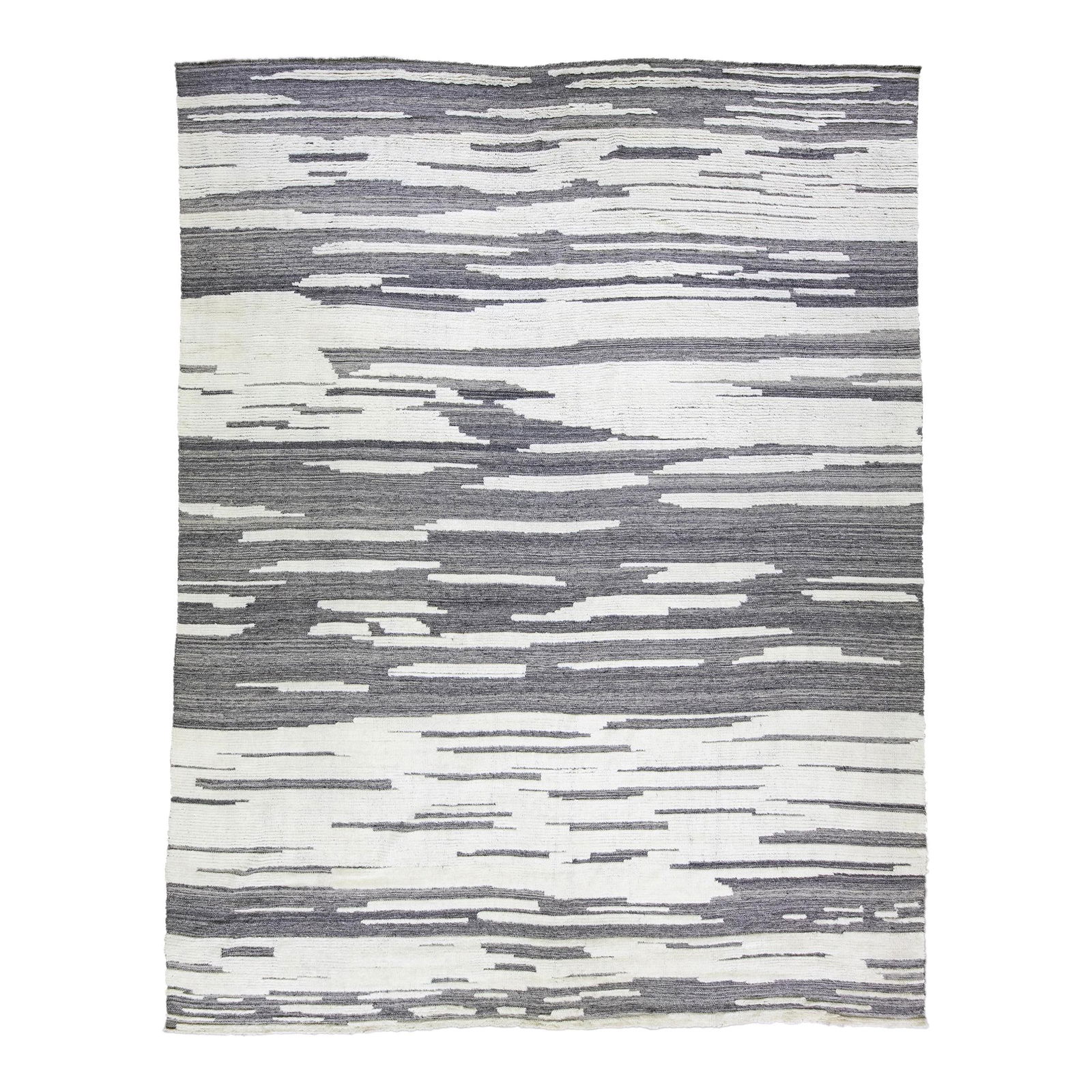 Oversized Abstract Gray Wool Rug 12'1" x 14'9" (1 of 10)