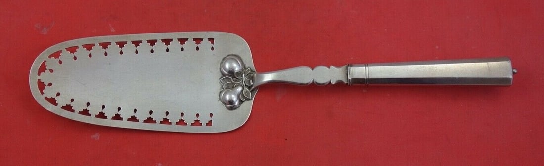 German Sterling Fish Server 11 inch Hollow Handle with Apple Pear Design (1 of 2)