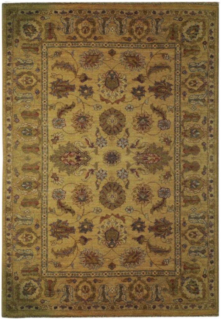 4' x 6'3" Beige Vegetable Dyed Chobi Handmade Rug (1 of 6)