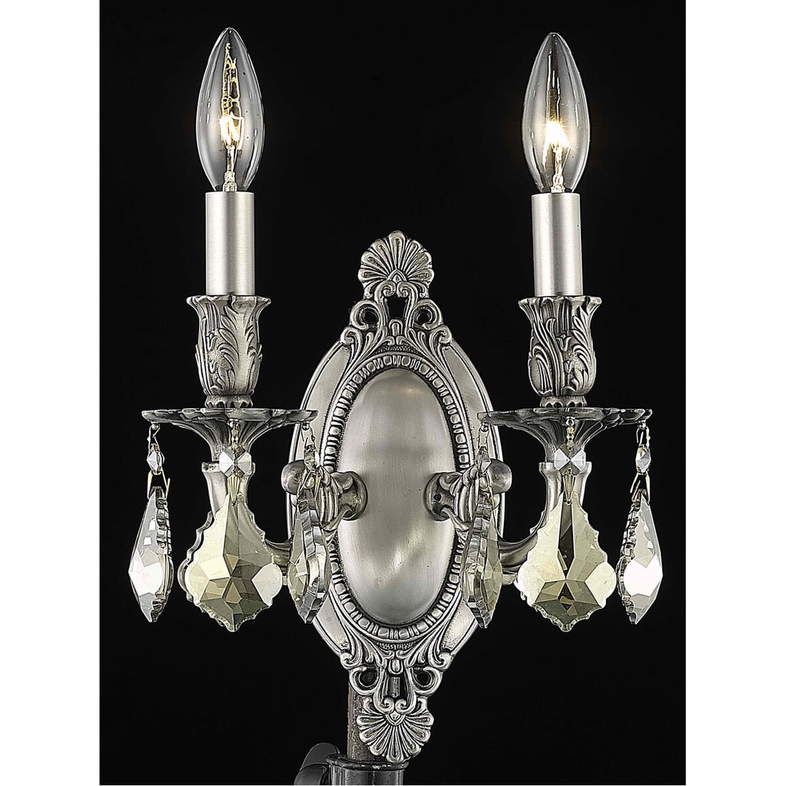 Rosalia 2 Light Pewter Wall Sconce with Golden Teak Crystals (1 of 3)