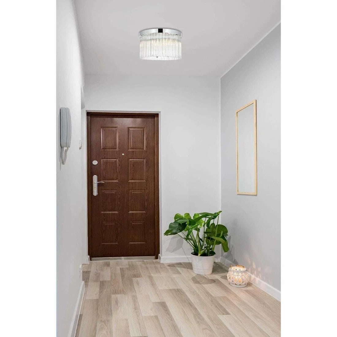 Elegant Lighting Harlow 16 Inch Chrome Flush Mount Chandelier 4 Light (1 of 9)