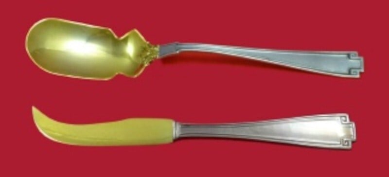 Gorham Etruscan Sterling Silver Caviar Set 2pc Gold Washed (1 of 2)