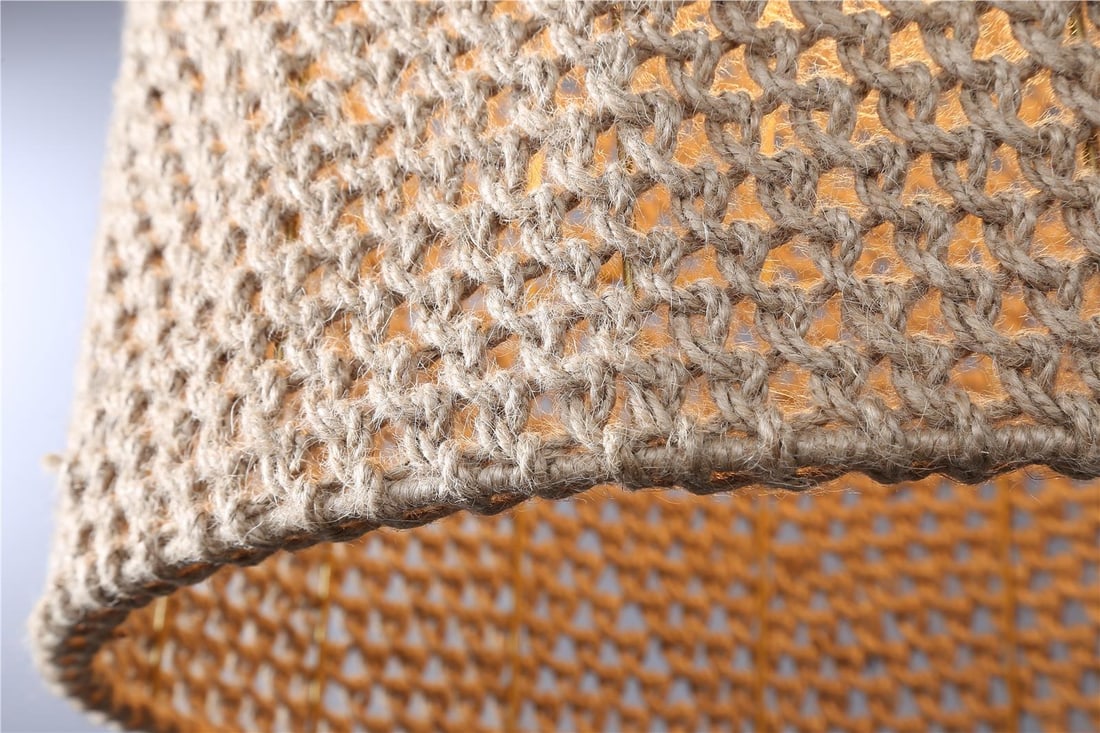 Terracotta Whitsunday Hemp Weave Pendant Light 21H 18W 18D Adjustable Height (1 of 3)