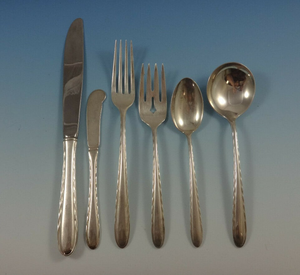 Towle Silver Flutes Sterling Silver Flatware Set for 12 - 79 Pieces with Storage Chest (1 of 7)