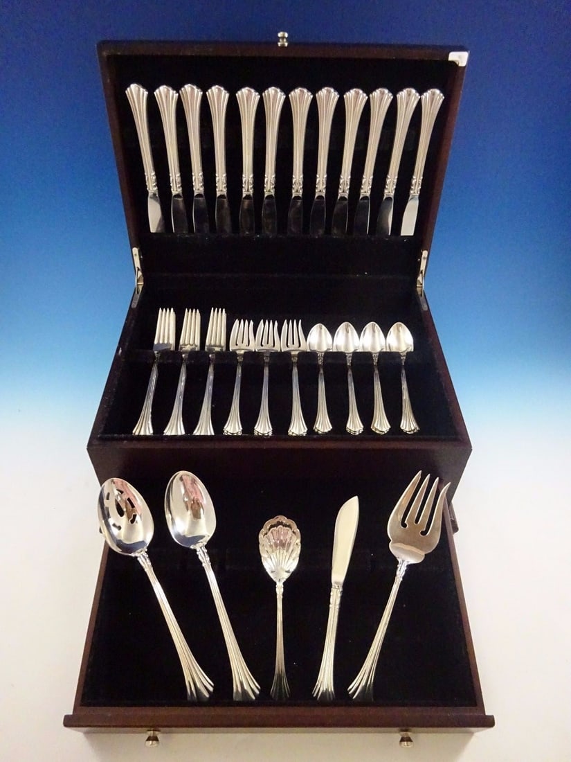 Reed and Barton Eighteenth Century Sterling Silver Flatware Set 53 Pieces (1 of 8)