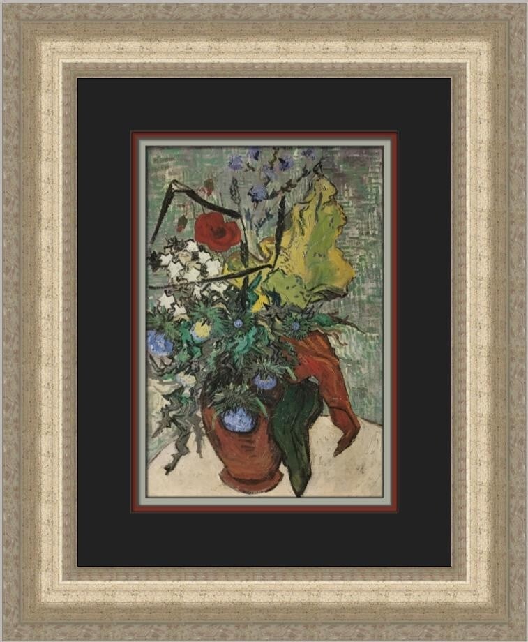 Vincent Van Gogh Wild Flowers and Thistles Custom Framed Art Print (1 of 2)