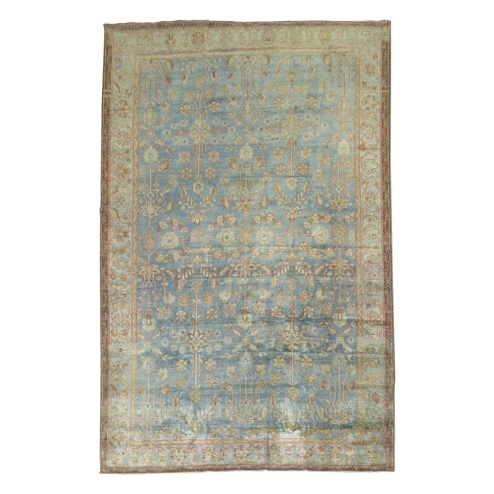 Blue Antique Malayer Rug Hand-Knotted Wool 7'7" x 11'3" Iran 1920s (1 of 9)