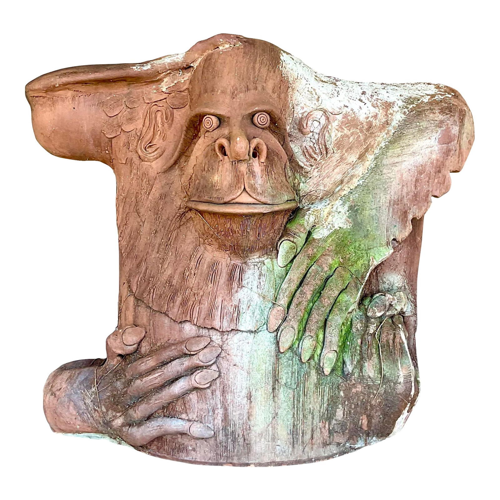 Vintage Terra Cotta Gorilla Sculpture Unique Home Accent (1 of 10)