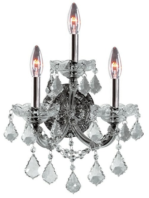Artistry Maria Theresa 3 Light Chrome Wall Sconce 22" K9 Crystal: Artistry Maria Theresa 3 Light Chrome Wall Sconce 22" K9 Crystal Enhance your living space with this stunning 3-light wall sconce from the Maria Theresa collection. Crafted with high-quality K9 crysta