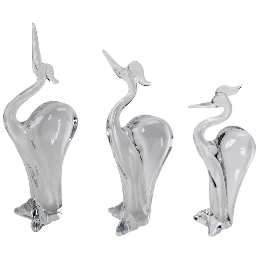 Set of 3 Signed Marcolin Crystal Glass Birds Sweden (1 of 10)