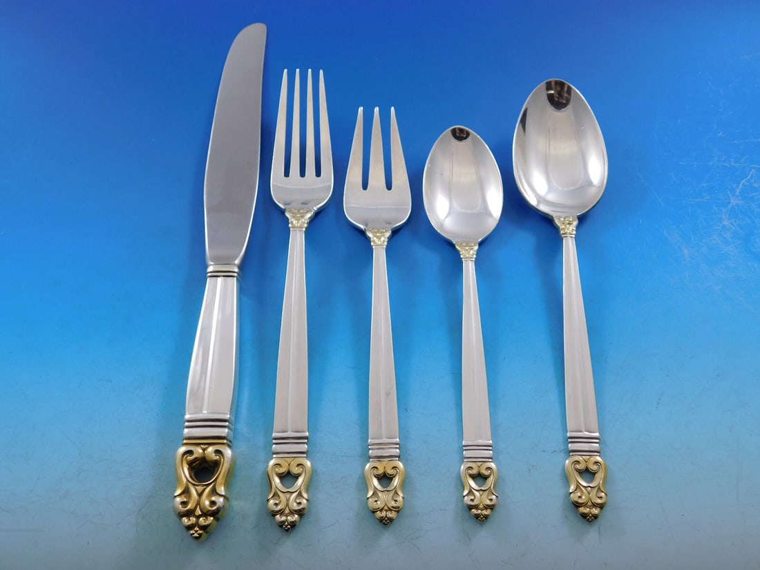 International Silver Royal Danish Gold Accent 61-Piece Flatware Set (1 of 6)