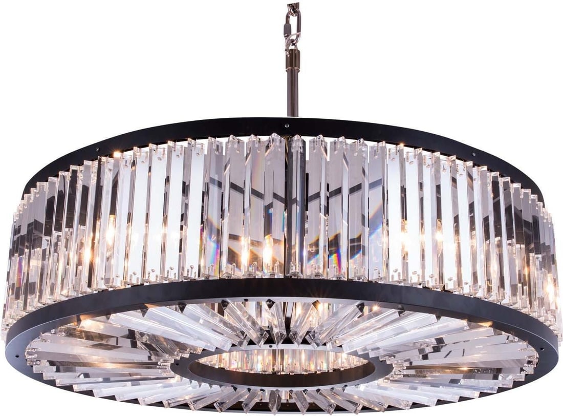 Chelsea Pendant Lamp by Elegant Lighting Clear Crystal Mocha Brown UL-Listed 15.50H 43.50W 43.50D (1 of 1)