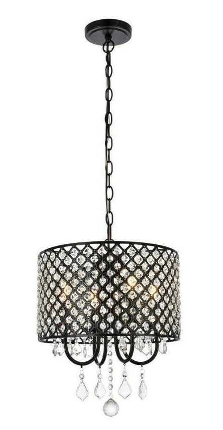 Elise 4 Light Black Crystal Chandelier Pendant by Living District (1 of 9)