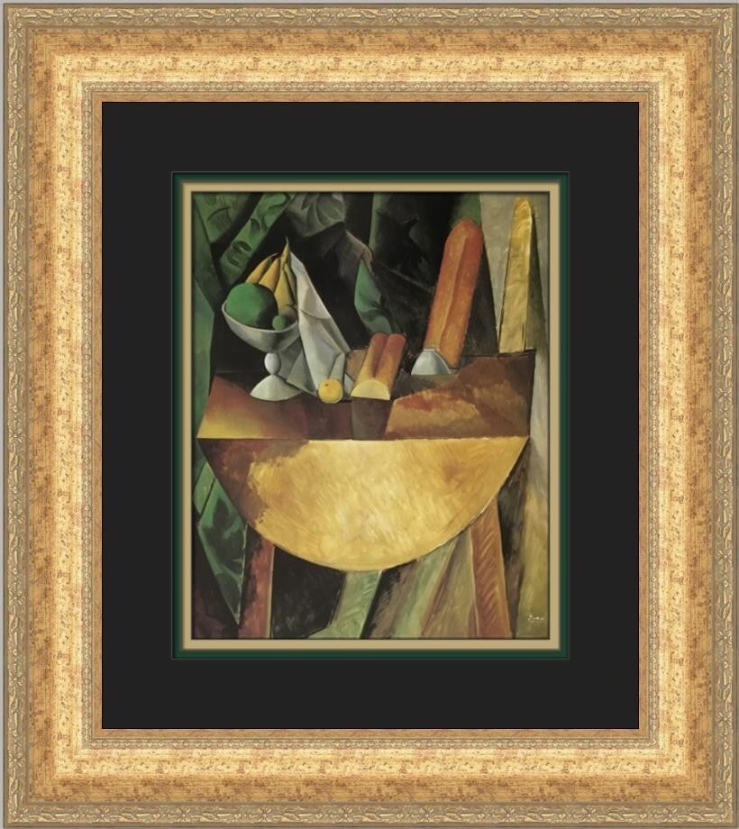 Pablo Picasso Loaves of Bread & Bowl of Fruit Custom Framed Print 20 x 17 (1 of 2)