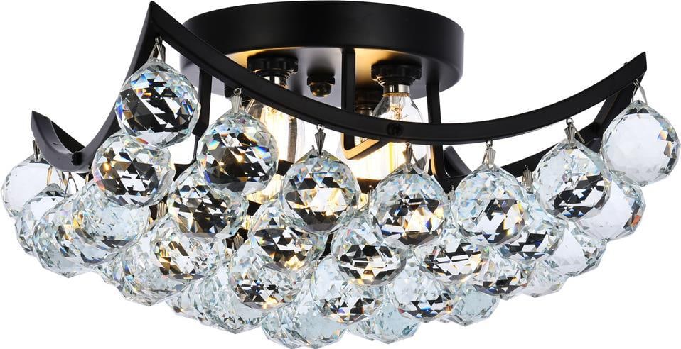 Elegant Lighting Corona Flush-Mount Ceiling Light 12 Inch Crystal Clear Finish (1 of 1)