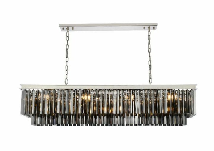 Elegant Sydney 12-Light Crystal Chandelier Polished Nickel 60 Inch (1 of 9)
