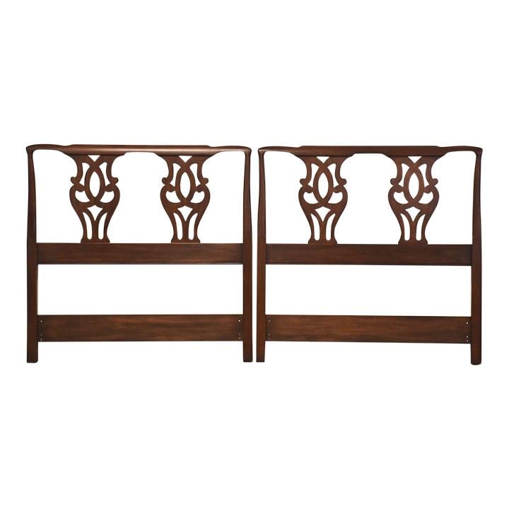 Traditional Henkel Harris Cherry Twin Headboards Pair 41" Wide: Traditional Henkel Harris Cherry Twin Headboards Pair 41" Wide This elegant pair of Henkel Harris twin headboards showcases a traditional design crafted from solid cherry wood. With a rich brown color