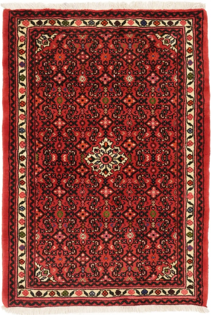 Hand-Knotted Tribal Floral Wool Rug 3'6 x 5'0 ft Vintage Design (1 of 17)