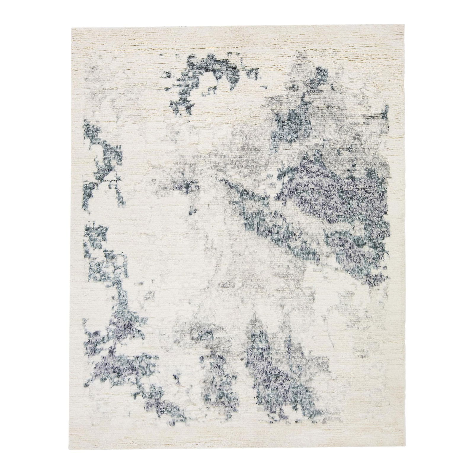 Handmade Ivory Gray Abstract Moroccan Wool Rug 7'11 x 9'11 (1 of 7)