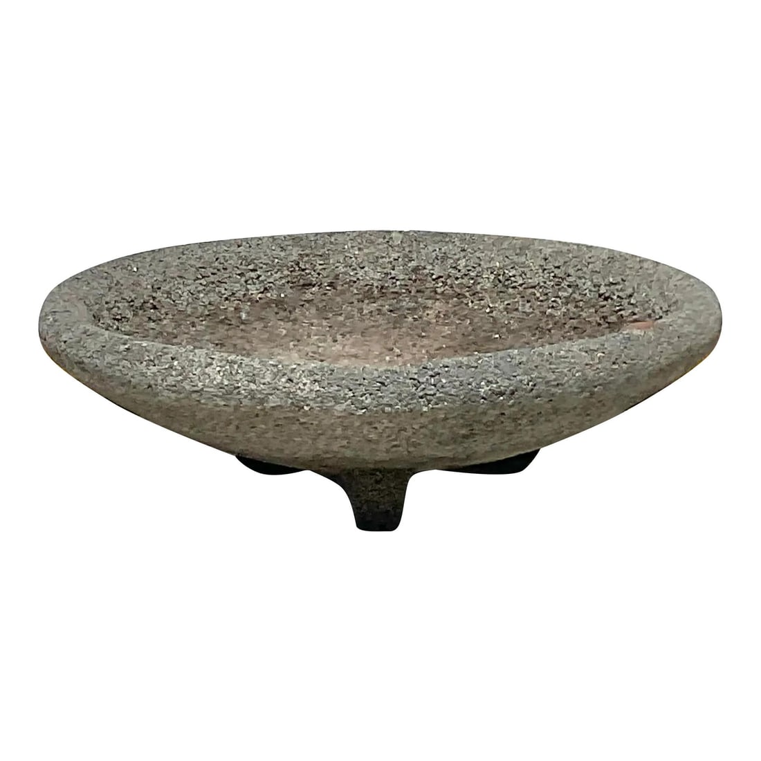 Vintage Boho Gray Cement Low Bowl Planter 36 x 36 x 11.75 (1 of 5)