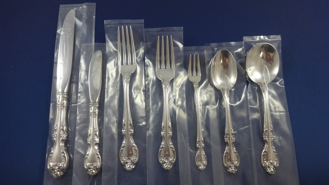 Gorham Melrose Sterling Silver Flatware Set for 12 - 86 Pieces with Storage Chest (1 of 7)