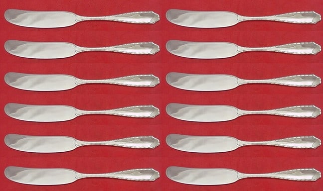 Tiffany & Co. Marquise Sterling Silver Butter Spreaders Set of 12 6" (1 of 4)