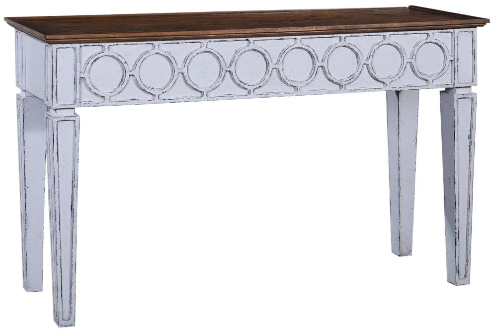 San Maria Console Table Solid Wood White Finish Transitional Style (1 of 3)