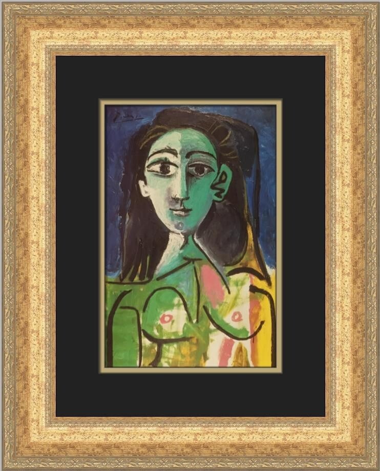 Pablo Picasso A Portrait of Jacqueline Custom Framed Art Print: Pablo Picasso A Portrait of Jacqueline Custom Framed Art Print This custom framed print features Pablo Picasso's renowned artwork, "A Portrait of Jacqueline." Measuring 19 in height and 16 in width, t