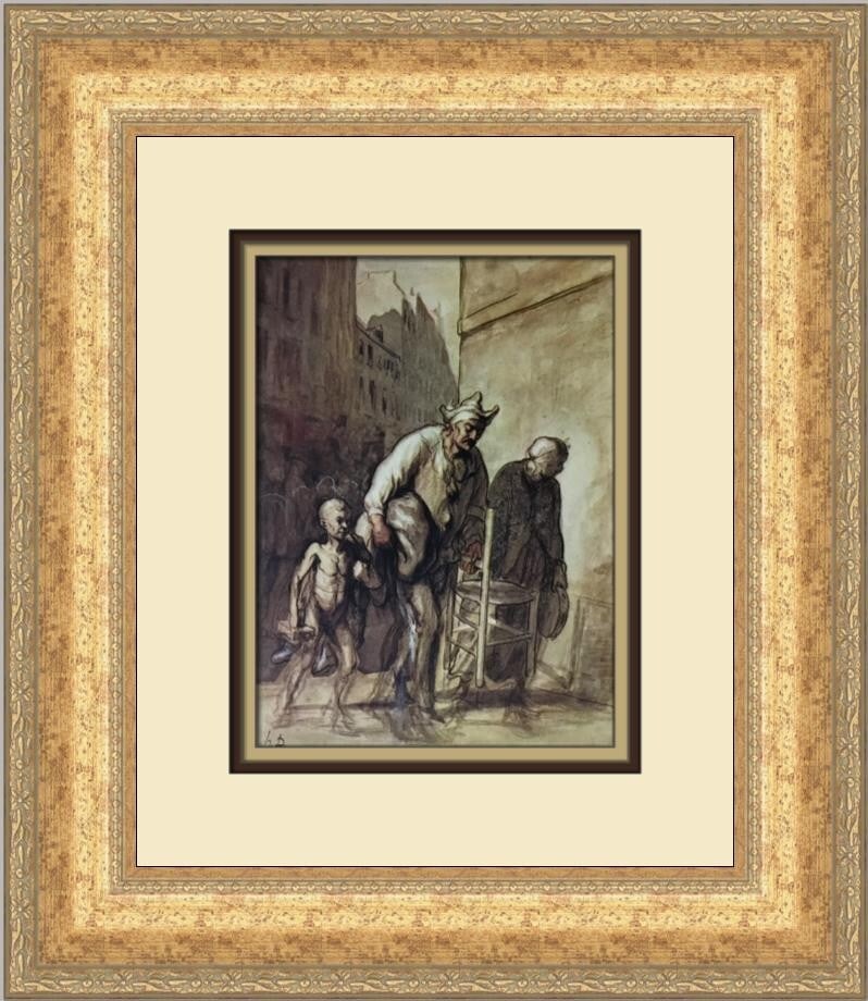Honore Daumier The Mountebanks Custom Framed Print 1981 (1 of 2)
