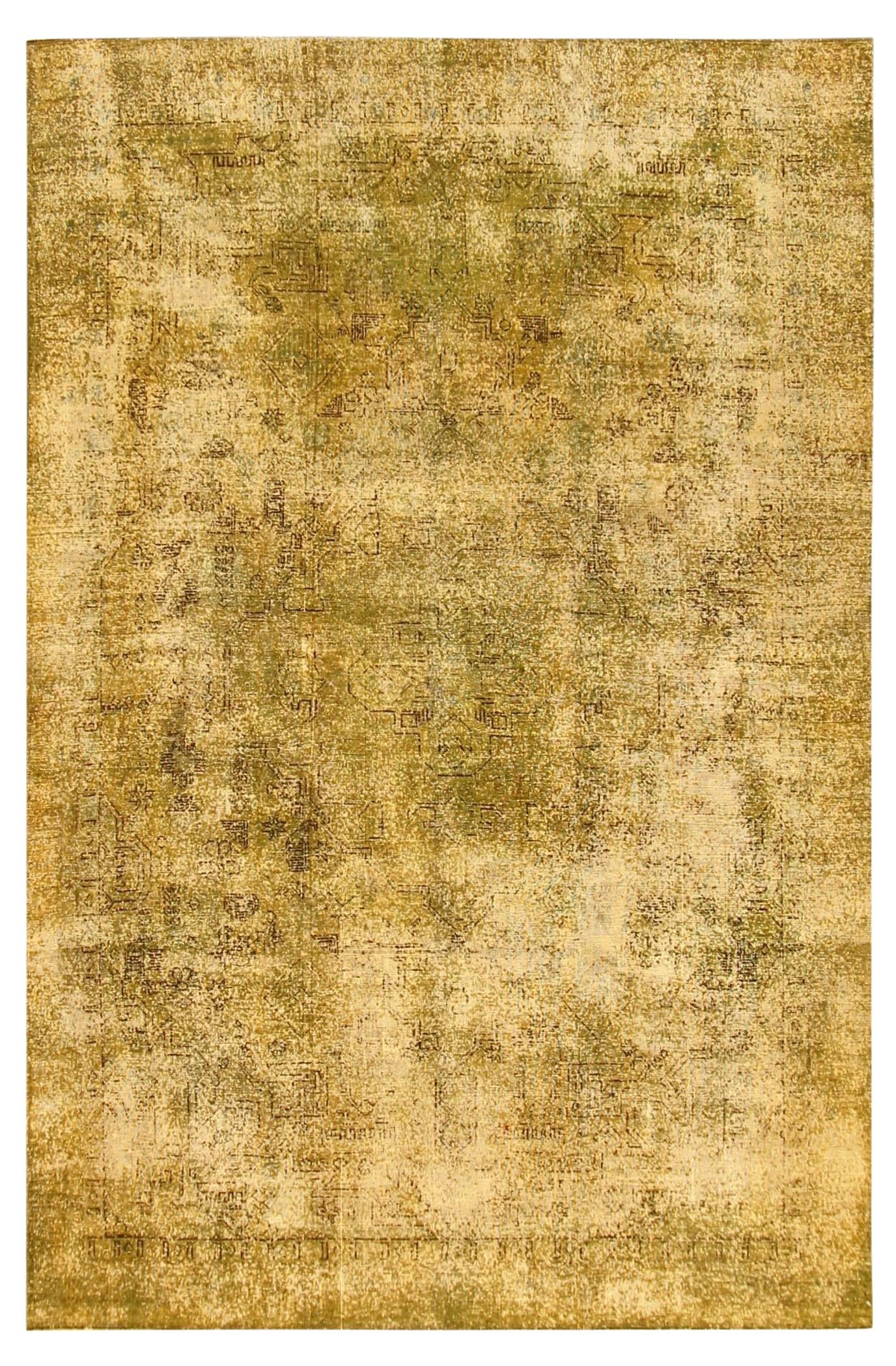 Mid 20th Century Kerman Rug Yellow Wool Medallion 127 x 81 (1 of 10)