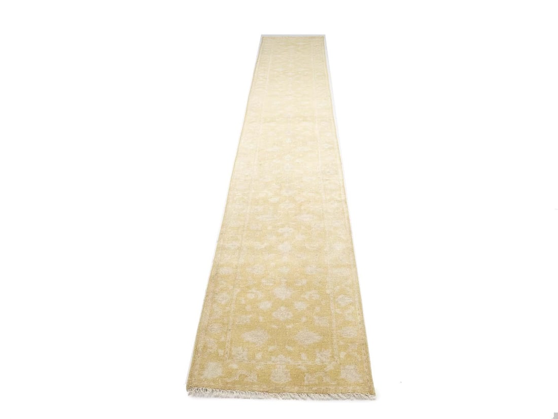 Hand-Knotted Wool Runner Rug 2'7 x 17'10 Floral Transitional Pattern Hallway Carpet (1 of 18)