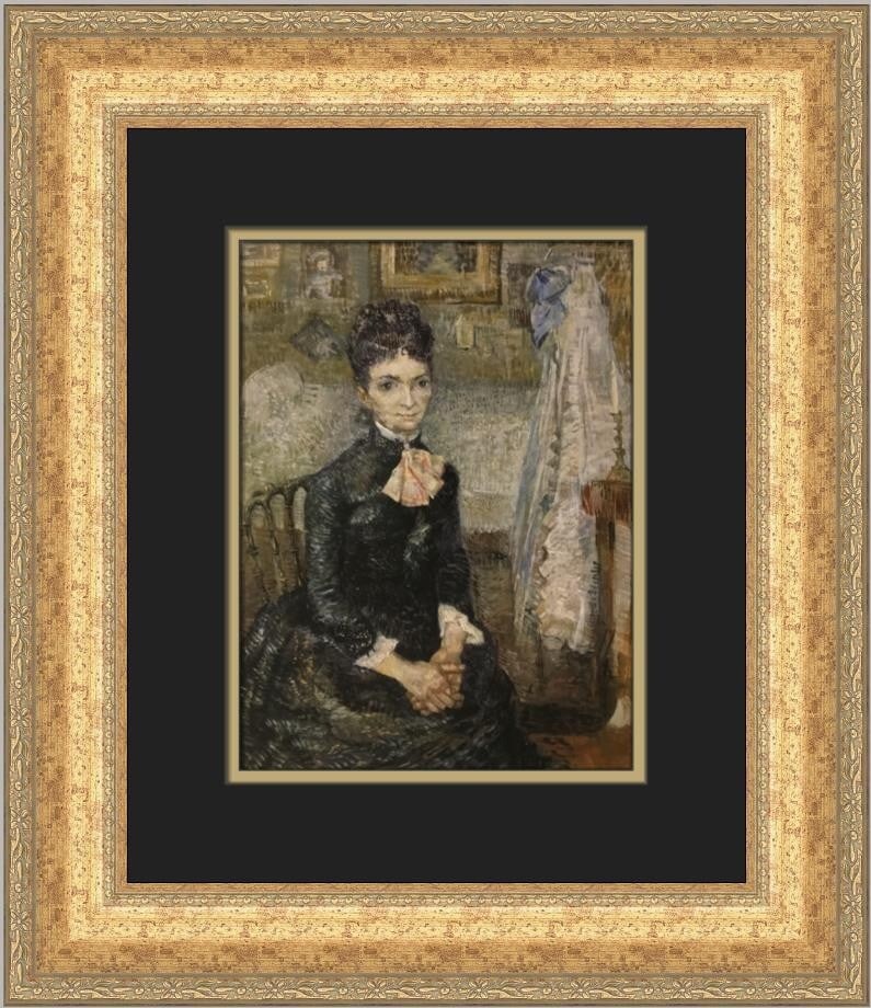 Vincent Van Gogh Woman Sitting by a Cradle Custom Framed Art Print (1 of 2)