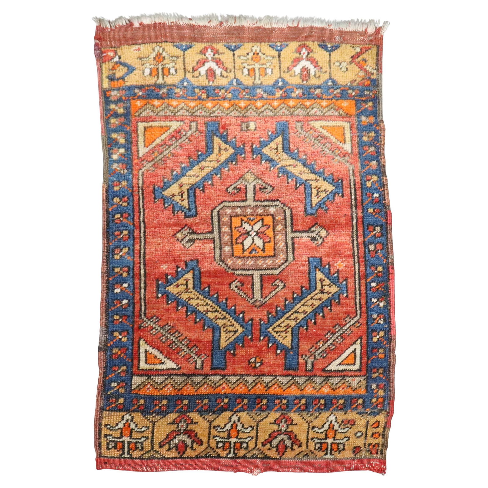 Antique Anatolian Turkish Hand-Knotted Tribal Rug 22 x 31 inches (1 of 5)