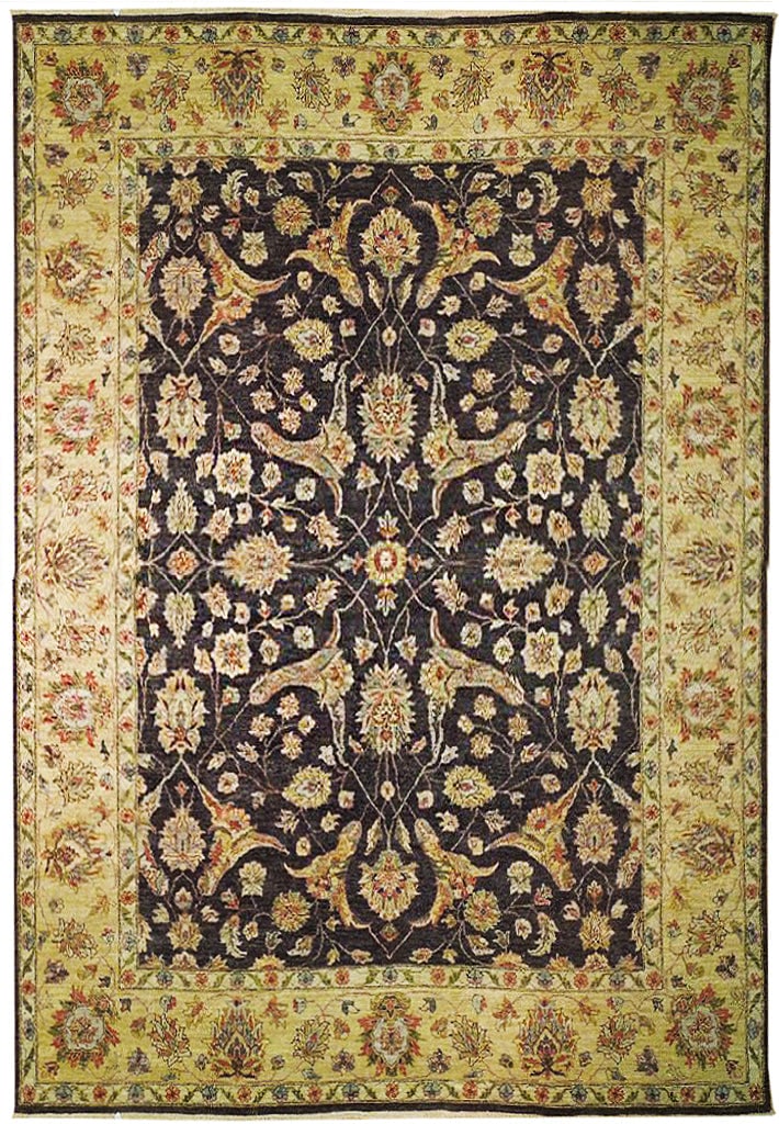 8 x 10 Handmade Vegetable Dyed Chobi Rug in Black (1 of 6)