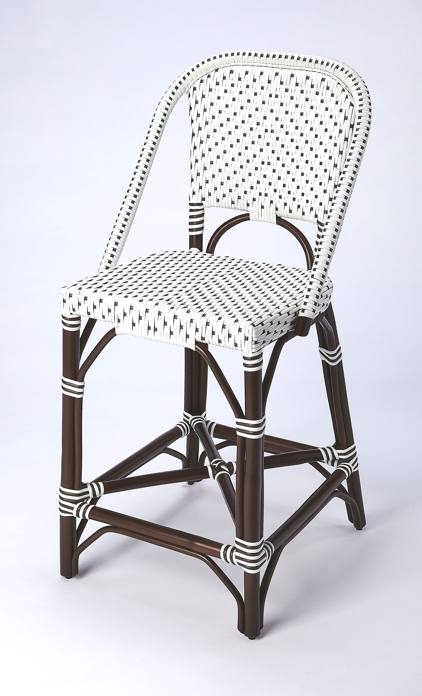 Butler Coastal Style Brown White Rattan Chair 41.25H Synthetic Rattan (1 of 9)