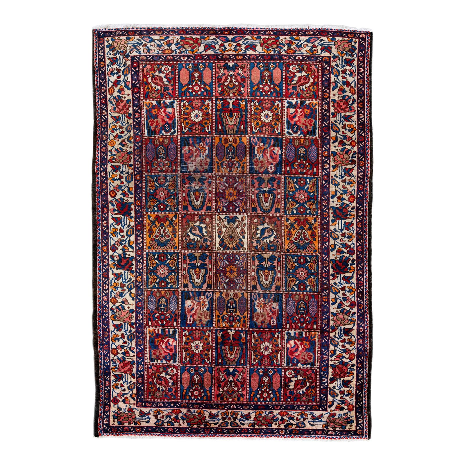Persian Bakhtiari Handmade Wool Rug Multicolor Floral Pattern 6'10 x 10 (1 of 10)