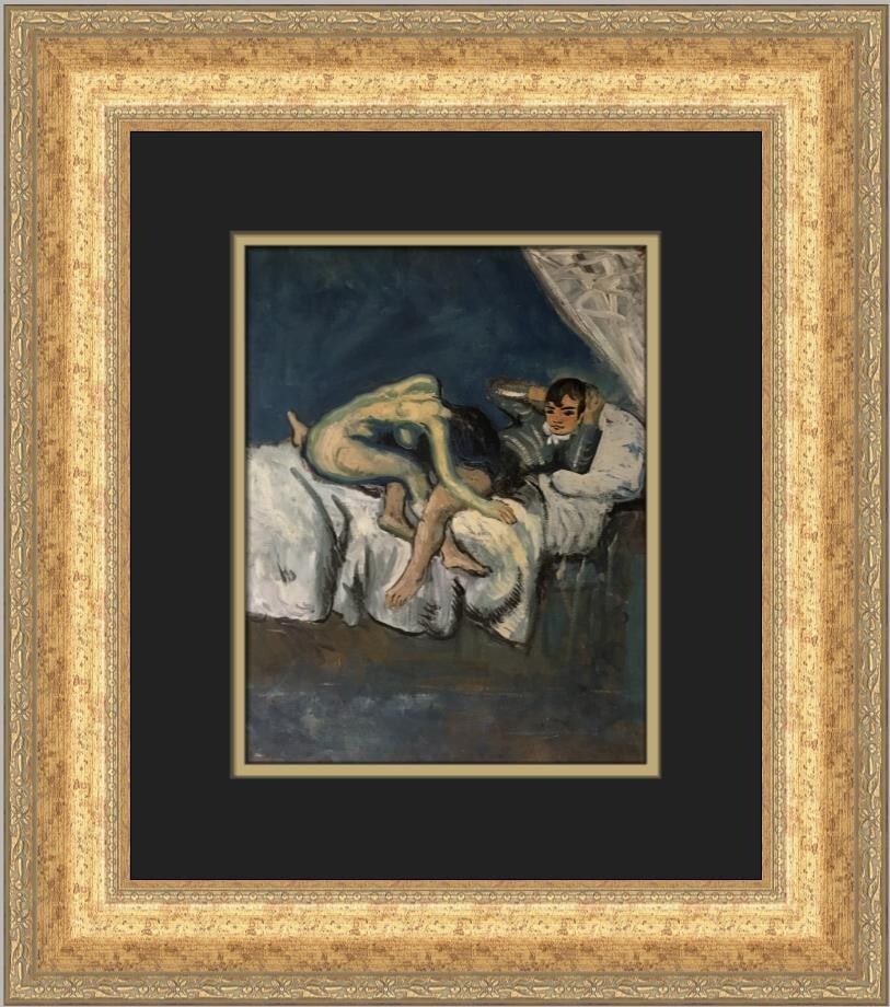 Pablo Picasso La Douleur Custom Framed Print 18 x 16 Portrait: Pablo Picasso La Douleur Custom Framed Print 18 x 16 Portrait This stunning custom framed print by Pablo Picasso titled "La Douleur" showcases a nude figure, encapsulating the essence of Expressionism