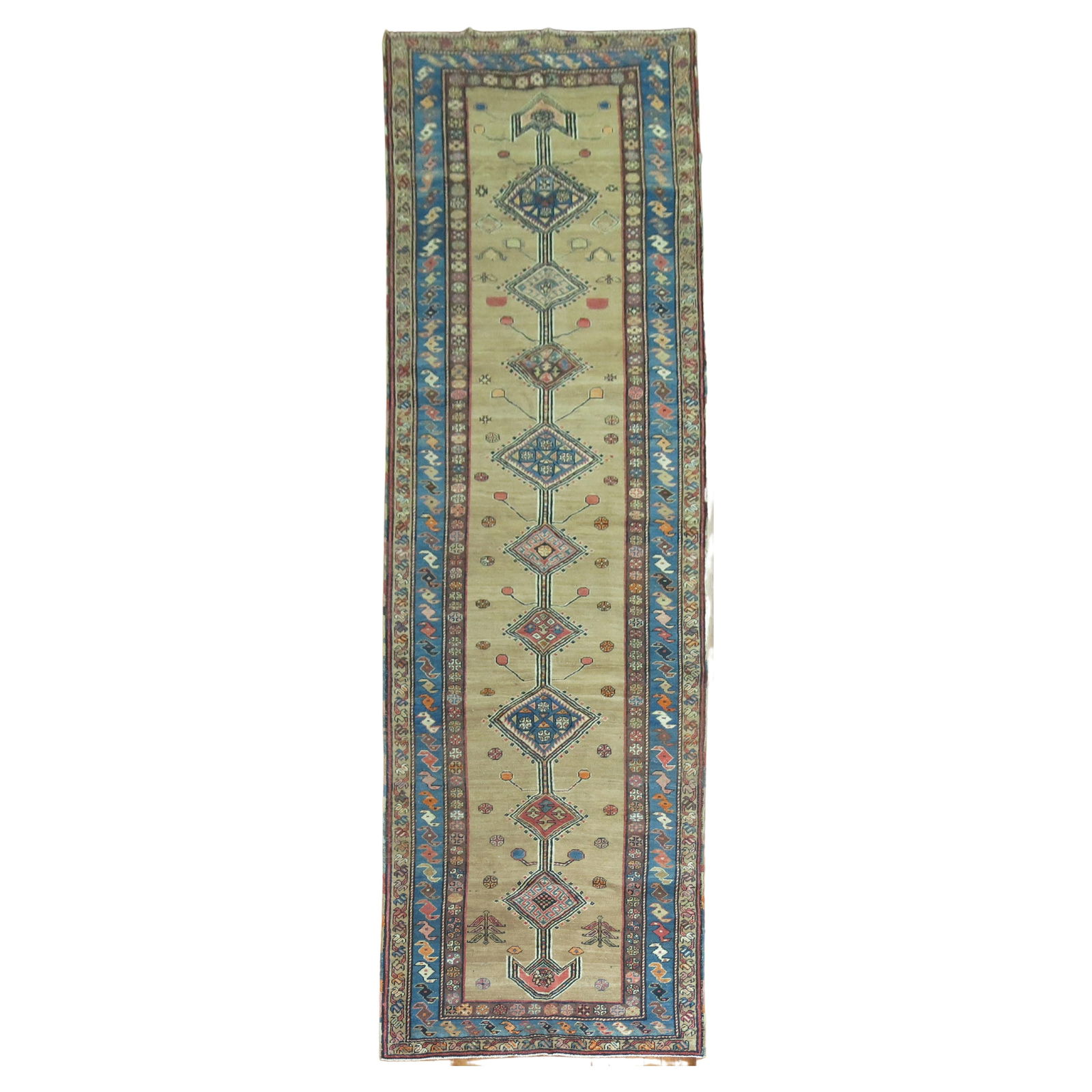 Antique Persian Kurd Bidjar Runner Wool Hand-Knotted 3'6 x 12'5 Bakshaish Style (1 of 7)
