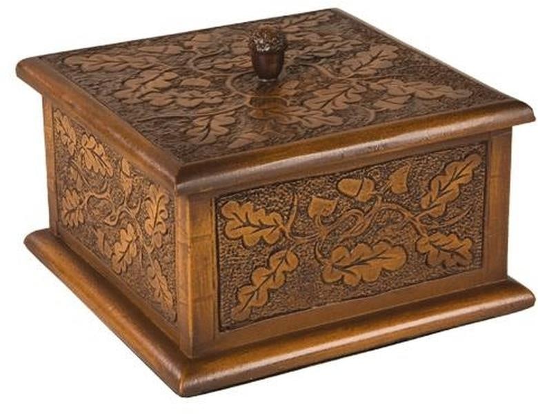 Lodge Style Acorn Decorative Box Hand-Cast Resin Green Finish (1 of 1)