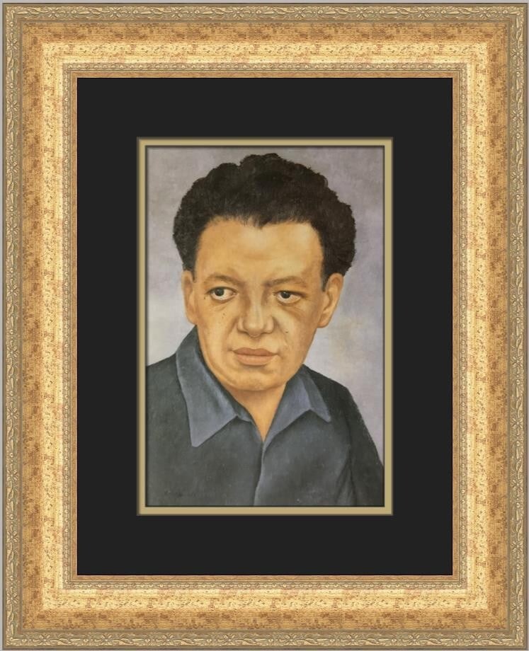 Frida Kahlo Portrait of Diego Rivera Custom Framed Print 1998 (1 of 2)