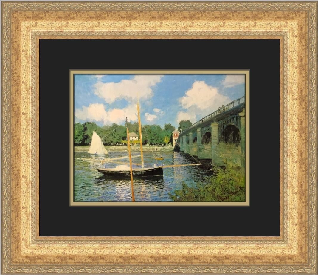 Claude Monet The Bridge at Argenteuil Custom Framed Art Print 17 x 19 (1 of 2)